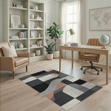 Grey Geometric Modern Modern Geometric Abstract Grey Area Rug