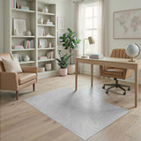 Elegant Grey Leaf Floral Area Rug