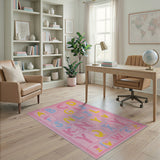 Pink Alphabet ABC Kids Learning Area Rug