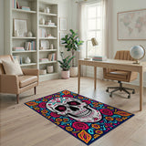Multi-color and Patterns Vibrant Sugar Skull Floral Area Rug