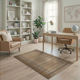 Tan Brown Geometric Woven Area Rug