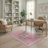 Traditional Persian Ornate Pink Persian Medallion Area Rug