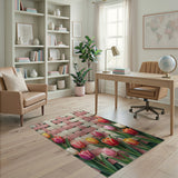 Vibrant Tulip Basket Weave Area Rug