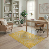 Yellow Geometric Heritage Tribal Area Rug