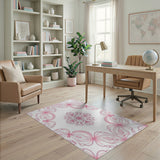 Pink Floral Vintage Pink Floral Mandala Area Rug