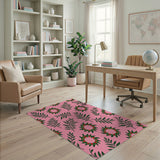 Pink Holly Berry Wreath Area Rug