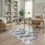 Rainbow Mountain Peaks Kids Area Rug