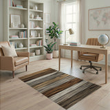 Rustic Stacked Wood Plank Area Rug