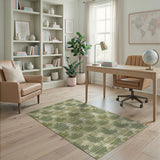 Green Coastal Green Palm Frond Area Rug