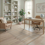 Rustic Farmhouse Tan Plaid Rustic Farmhouse Area Rug