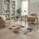 Modern Geometric Block Stripe Area Rug