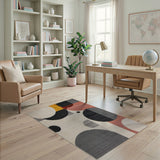 Abstract Geometric Circle Area Rug