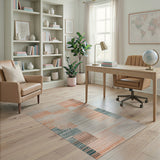 Terracotta Teal Patchwork Heritage Tribal Rug