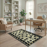Cute Black Cats Jack-o-Lanterns Halloween Rug