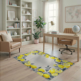 Vibrant Lemon Border Area Rug