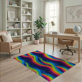 Rainbow Waves Constellation Area Rug