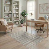 Rustic Farmhouse Beige and Neutral Neutral Beige Plaid Check Area Rug