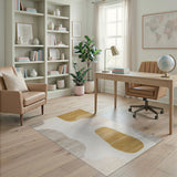 Organic Shape Beige Neutral Abstract Area Rug