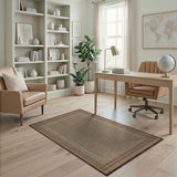 Teal Persian Area Rug with Intricate Lattice Design