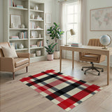 Bold Red Black Buffalo Plaid No. 2 Area Rug