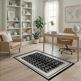 Geometric Modern Lattice Black White Geometric Lattice Area Rug