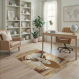 Southwestern Deer Head Woven Area Rug