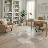 Geometric Modern Abstract Beige Geometric Area Rug