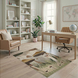 Brown and Tan Whimsical Mushroom Forest Area Rug