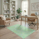 Fluid Green Wave Abstract Area Rug