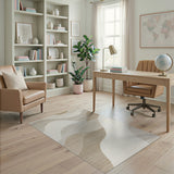 Abstract Area Wavy Beige Wavy Abstract Area Rug