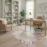 Pink Pink Daisy Floral Border Area Rug