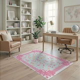 Whimsical Pink Bows Butterflies Area Rug