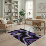 Abstract Area Purple Swirling Purple Abstract Area Rug