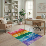 Rainbow Tie-Dye Shag Area Rug