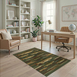 Swimming Trout Green Area Rug