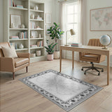 Black and White Ornate Black White Persian Mandala Area Rug