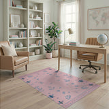 Blush Pink Bee Botanical Leaf Rug