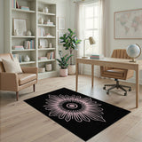 Pink Mandala Geometric Area Rug