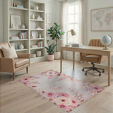 Blush Floral Vintage Blush Pink Rose Floral Vintage Area Rug