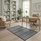 Black and White Stripe Bold Black White Horizontal Stripe Area Rug