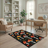 Whimsical Red Mushroom Forage Area Rug