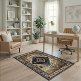 Southwestern Brown and Tan Southwestern Geometric Diamond Area Rug