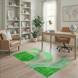 Abstract Green Curve Area Rug