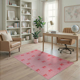 Cute Pink Bow Scatter Area Rug