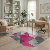 Vibrant Geometric Pink Purple Area Rug