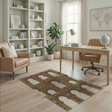 Ornate Gold Moorish Arch Lattice Rug