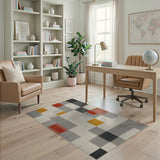 Abstract Geometric Block Area Rug