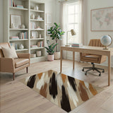 Brown and Tan Brown Tan Abstract Brushstroke Area Rug