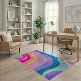 Radiant Wave Multi-Color Abstract Area Rug