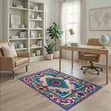 Vibrant Traditional Persian Medallion Area Rug
